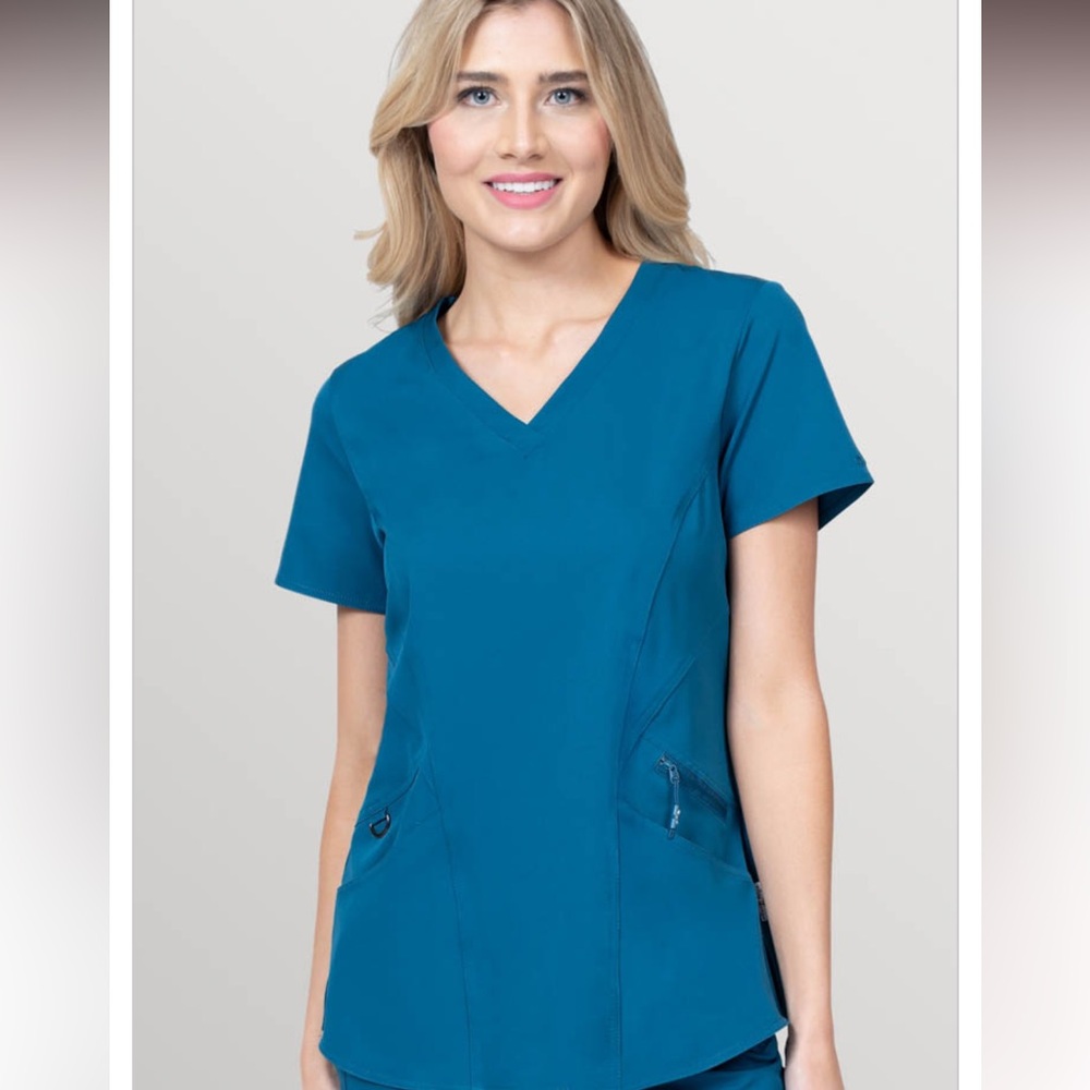 Womens Ava Therese Caribbean blue scrub set - Picture 2 of 10